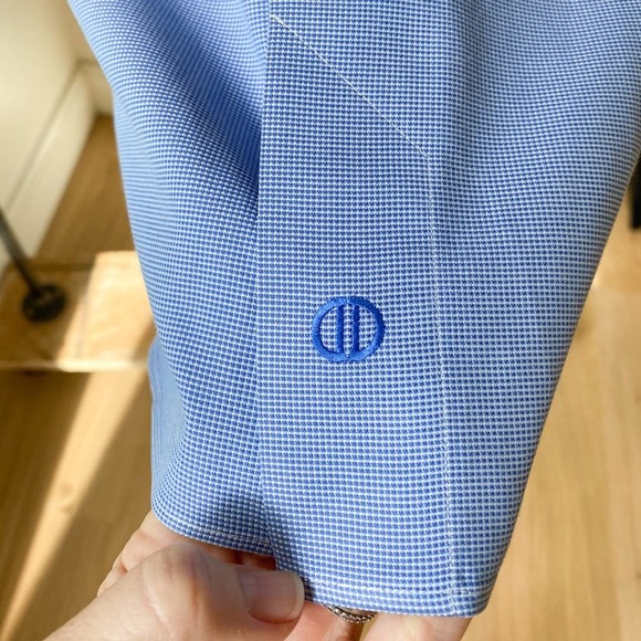 DAVID DONAHUE Men's Blue/White Mirco Houndstooth Trim Fit Shirt sz 16 34/35 - Picture 11 of 11
